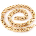Hip Hop Men&#39;s Gold plaqué en acier en acier en acier inoxydable Collier de chaîne liée épaisse